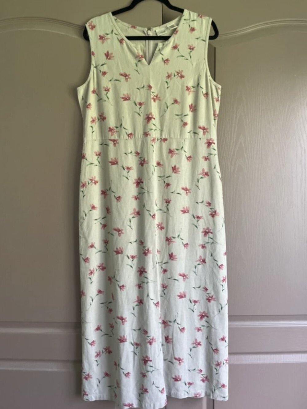 Linen blend maxi dress woman size L 12 NWOT